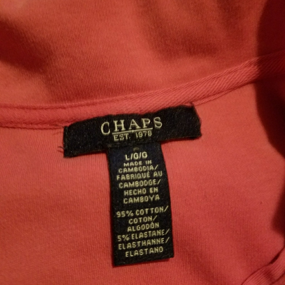 Large Chaps Pink Pullover - image 4